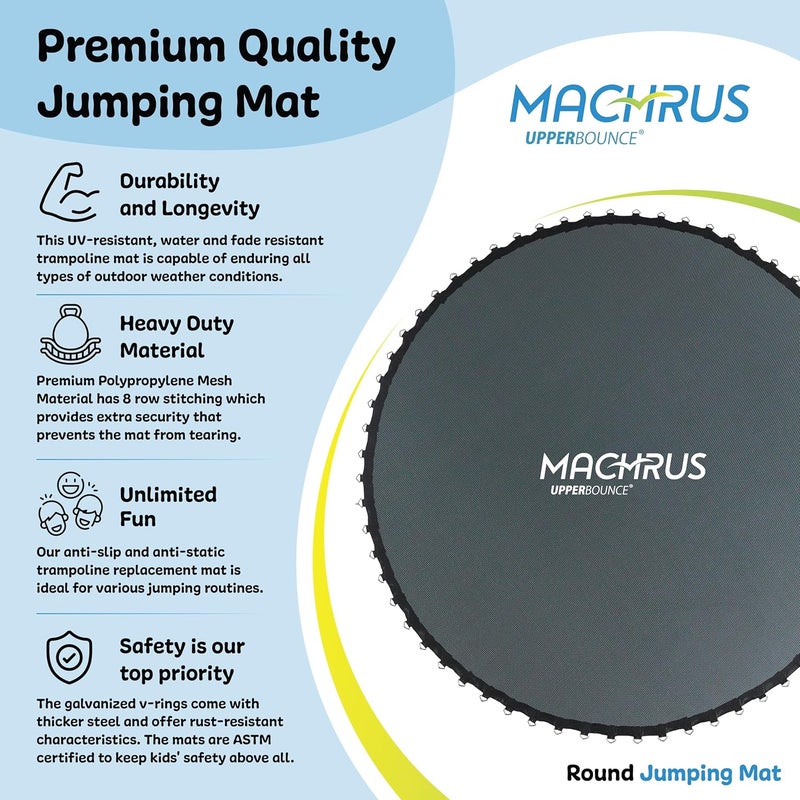 Upper Bounce Trampoline Replacement Mat for 7.5FT to 16FT Frames with V-Rings - UV & Water Resistant - Image 3